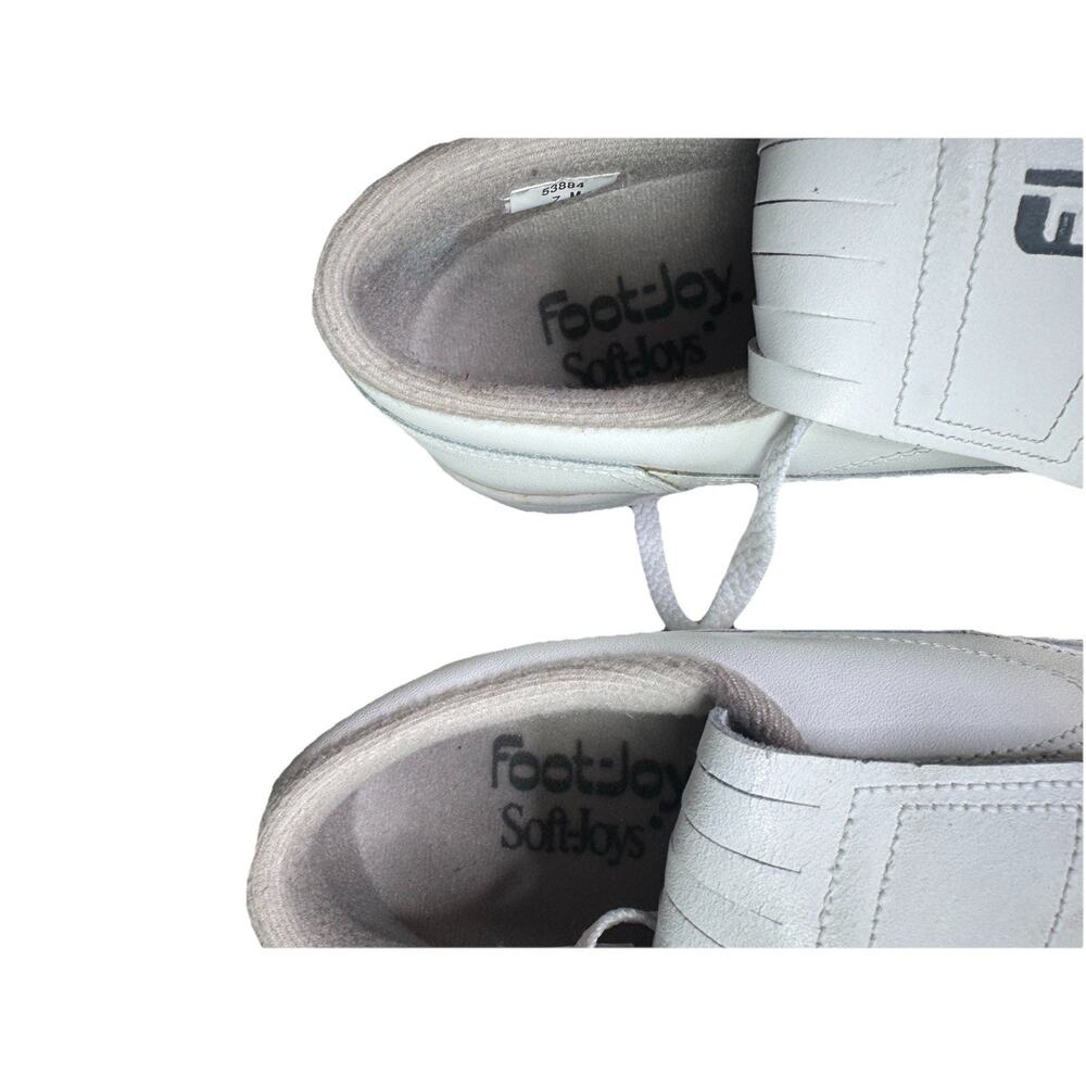 FootJoy SoftJoy‎ White Kiltie Golf Shoes Mens Size US 7 M Soft Spike Style 53884 - Picture 8 of 11